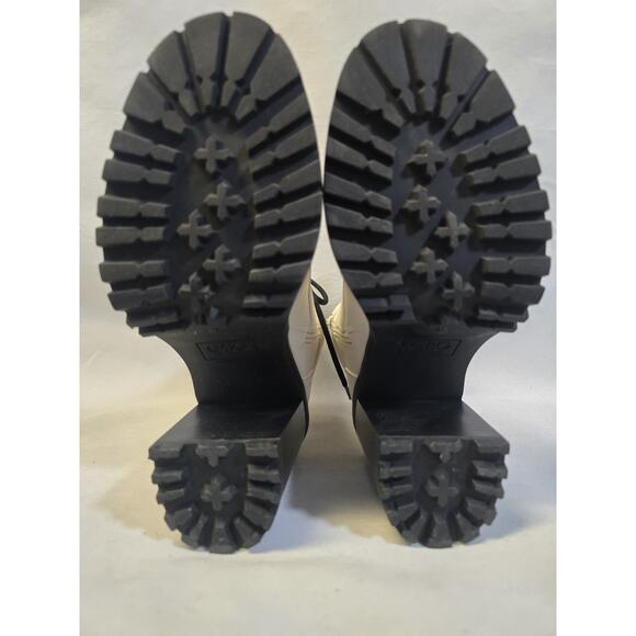 G By Guess Women's Sz 8 Bone White Combat Moto Lace/Zip Up Boots GBG Siana-R | 8 - Picture 8 of 12